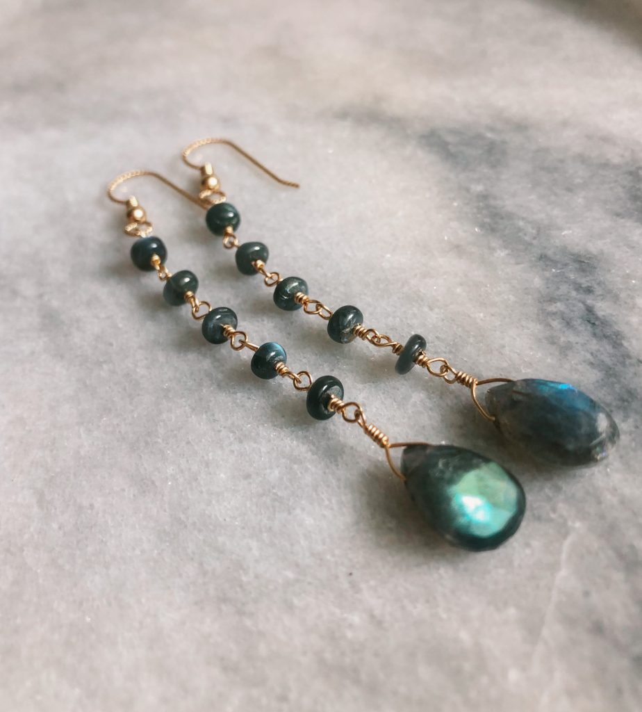 ALEXANDRITE CATS EYE AND LABRADORITE EARRINGS - Facets of Ritual