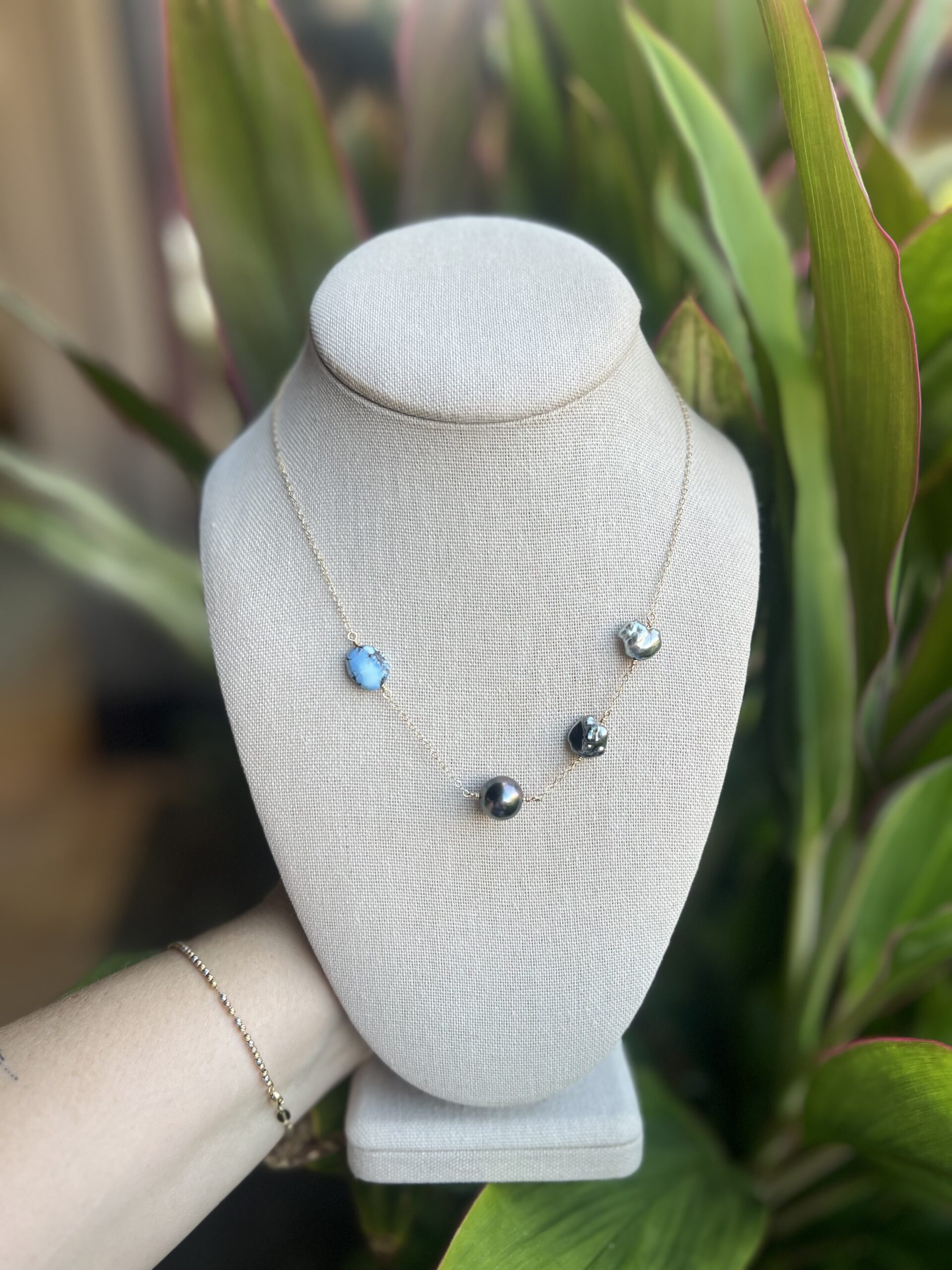 14K Turquoise and Pearl Necklace