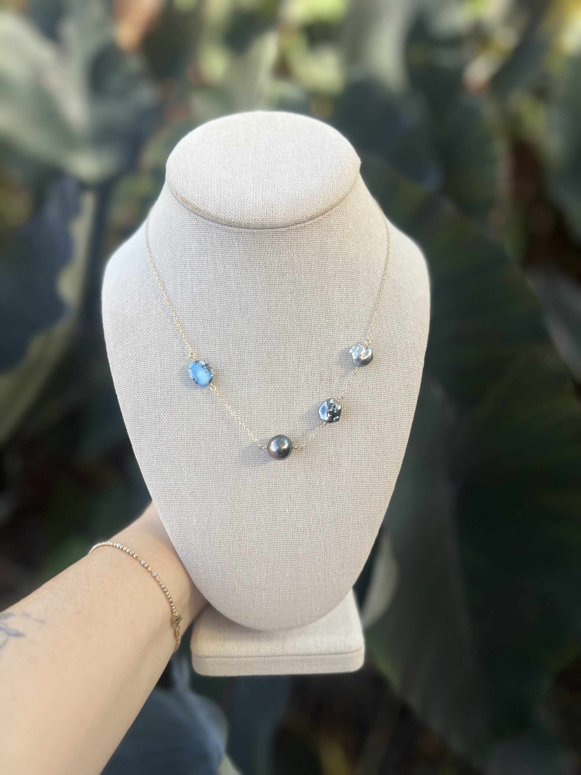 14K Turquoise and Pearl Necklace