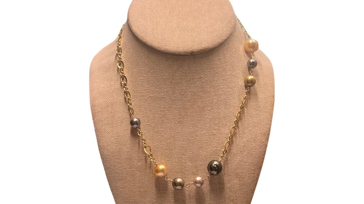 143 Golden Pearl Necklace