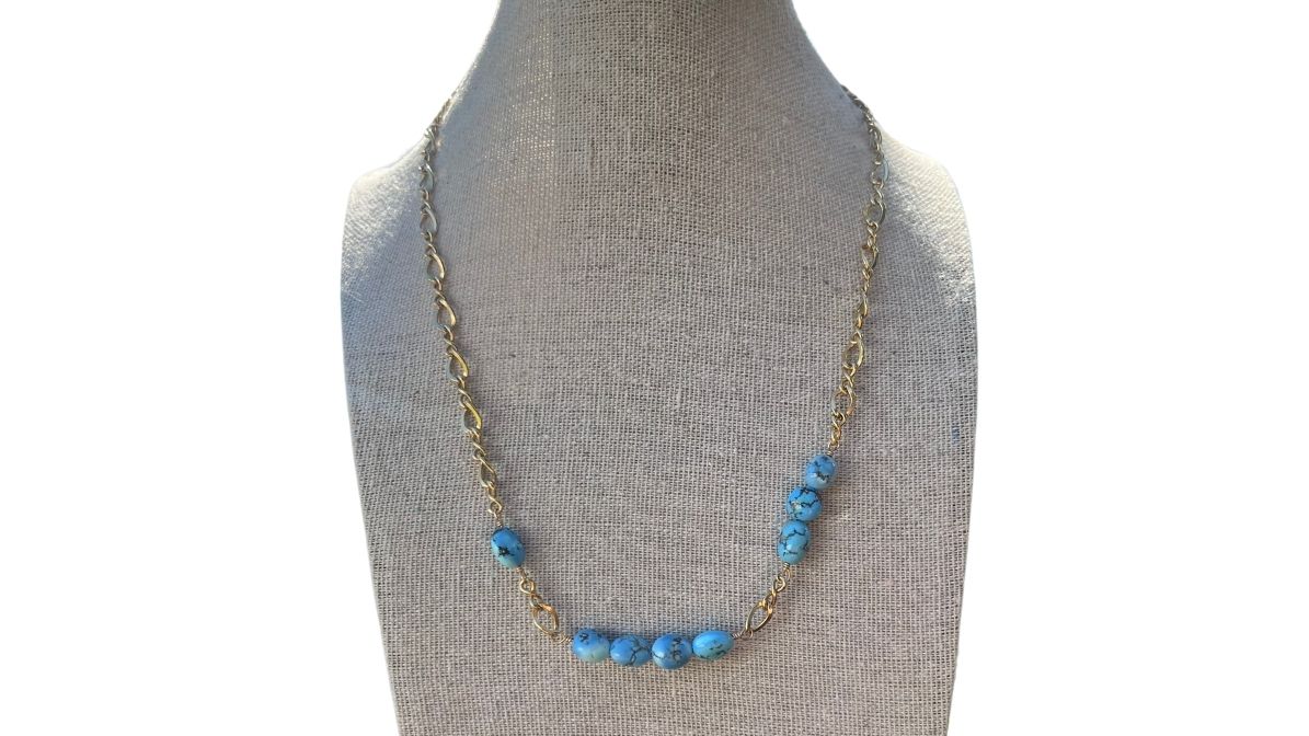 Golden Hill Turquoise 143 necklace chunky infinity chain