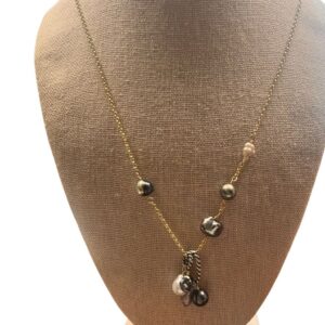 143 Mixed Metal Pearl Necklace