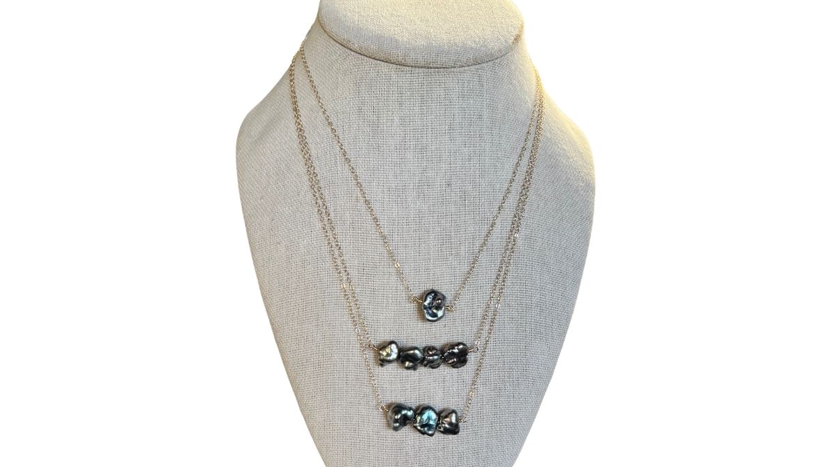 14K 143 Tiered Tahitian Pearls