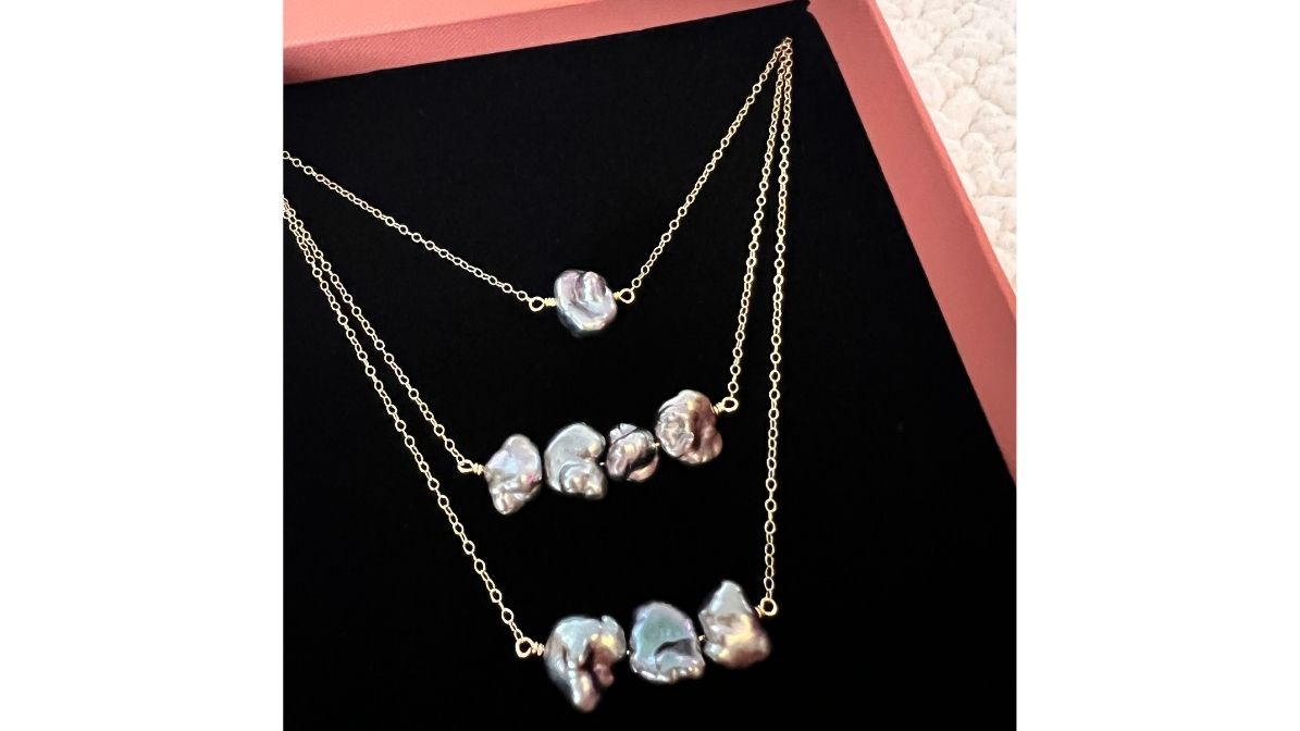 14K 143 Tiered Tahitian Pearls