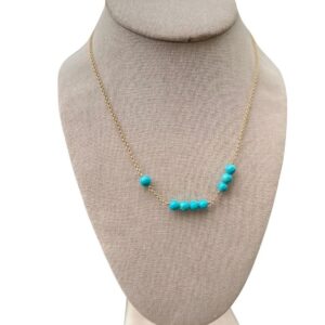 Sleeping Beauty Turquoise 143 I love you necklace