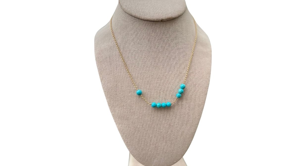 Sleeping Beauty Turquoise 143 I love you necklace