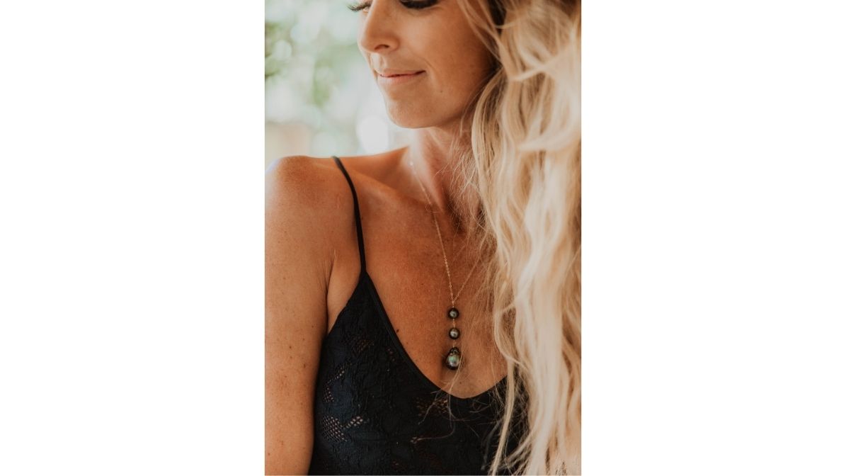 14K Tahitian Pearl triple drop